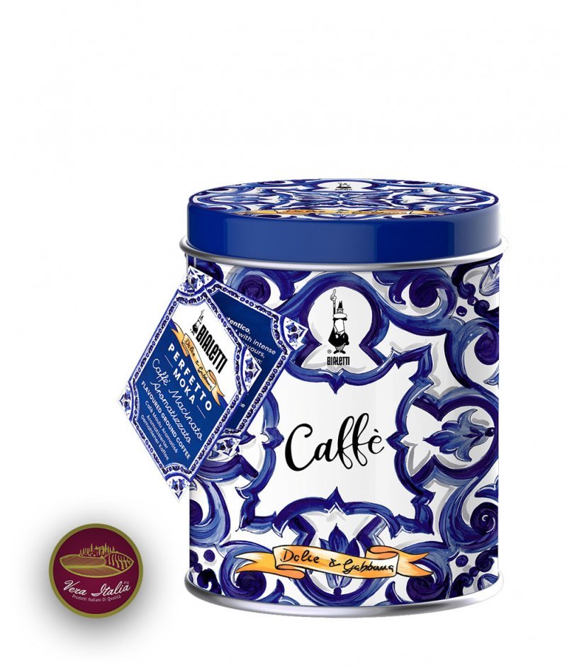 Кафе за Кафеварка Биалети в Кутия Dolce&Gabbana - Средиземноморско Синьо 200 g - Bialetti