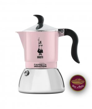 Кафеварка Moka Fiametta Розова за Индукционни Котлони 4 кафета - Bialetti