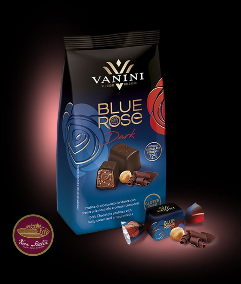 Бонбони Пралини Тъмен Шоколад Dark Blue Rose (Синя Роза) Vanini 120 g – Icam 1936